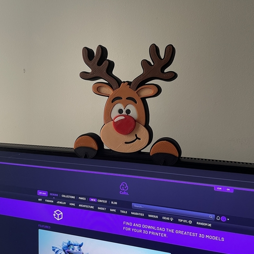 CHRISTMAS REINDEER FACES 3D Print 495622