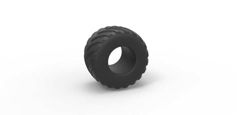 Diecast Monster Jam tire 19 Scale 1:25