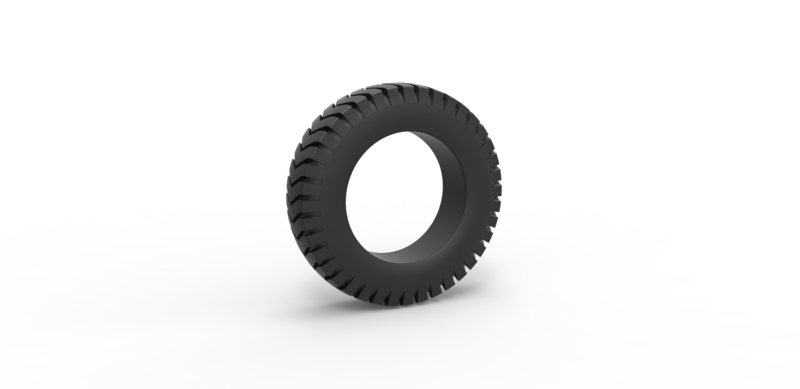 Semi truck tire 4 Scale 1:25