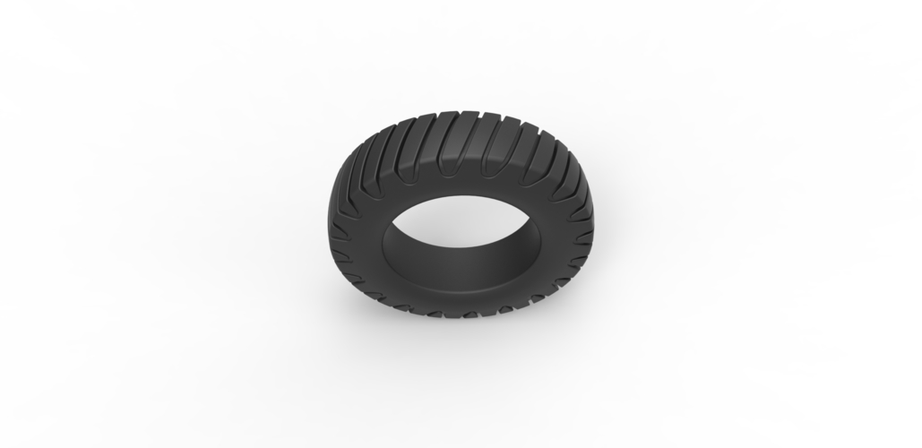 Semi truck tire 5 Scale 1:25 3D Print 495791