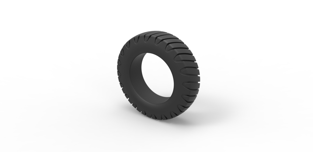 Semi truck tire 5 Scale 1:25 3D Print 495792