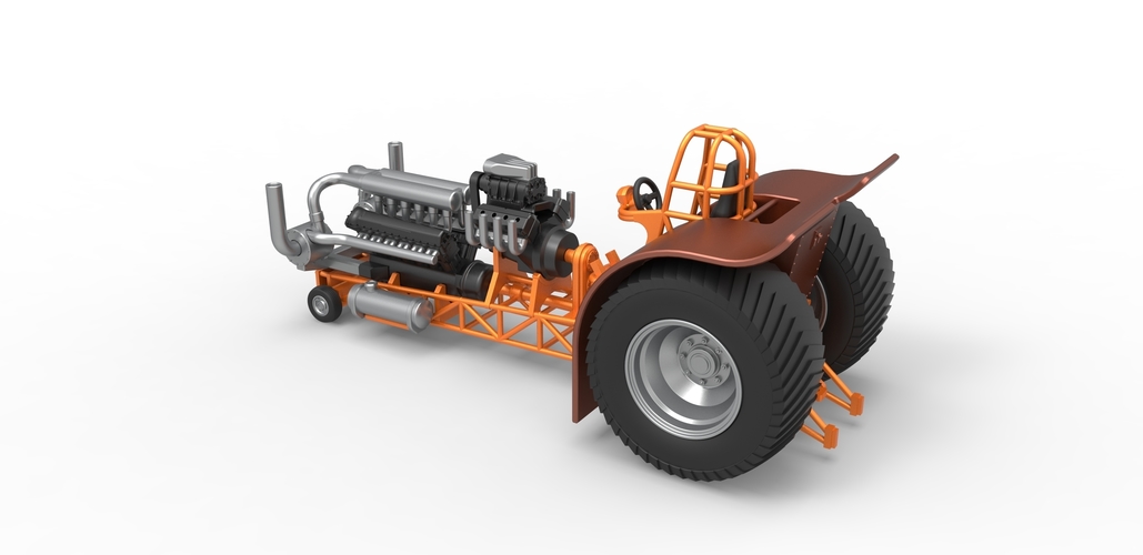 Pulling tractor with V12 and V8 engines 1:25 3D Print 495972