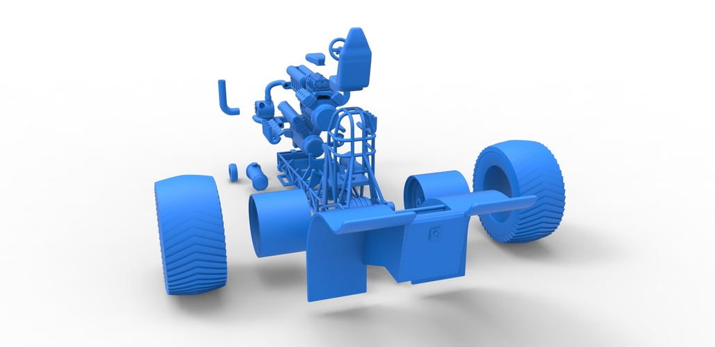 Pulling tractor with V12 and V8 engines 1:25 3D Print 495983