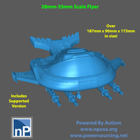 Small 28mm/35mm Sci-Fi Flyer 3D Printing 496171