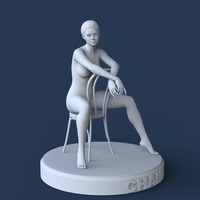 Desnuda sobre una silla - Thumbnail 1