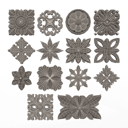 Rosette Carved Collection CNC 3D Print 496446