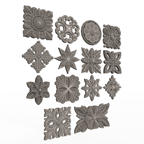 Rosette Carved Collection CNC 3D Print 496448