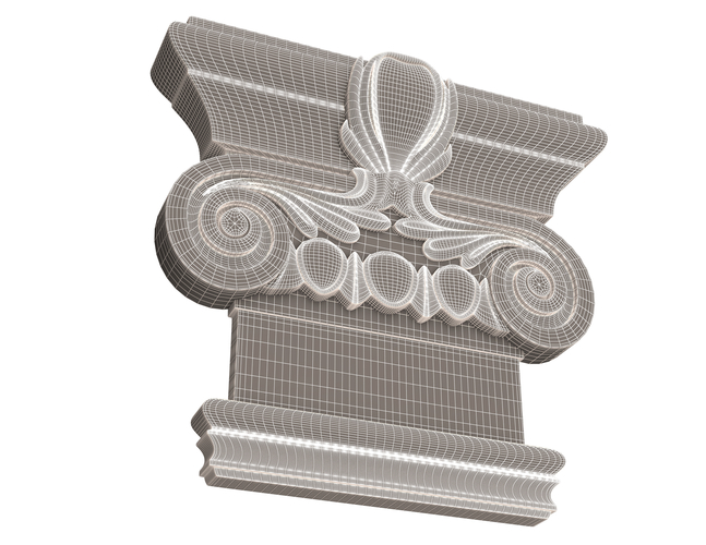 Antique Ionic capital 02 3D Print 496791