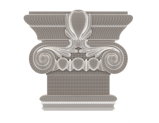 Antique Ionic capital 02 3D Print 496793