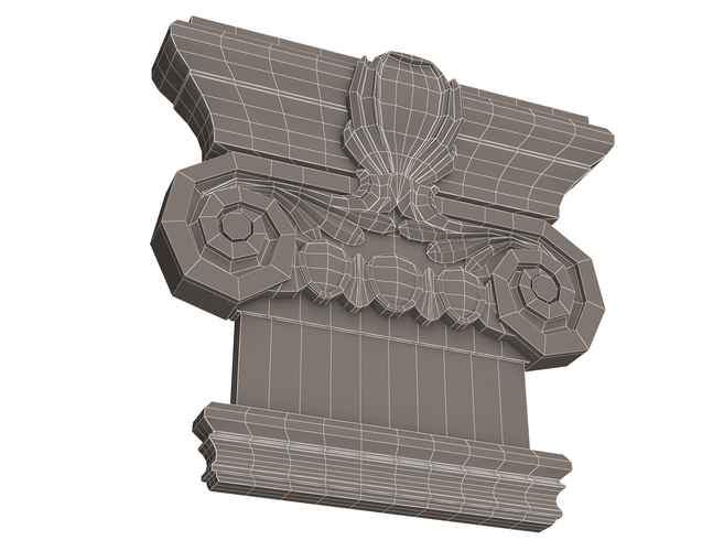 Antique Ionic capital 02 3D Print 496797