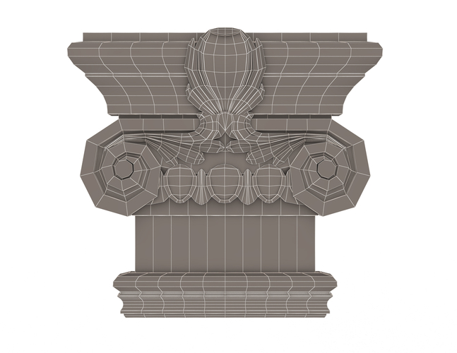 Antique Ionic capital 02 3D Print 496798