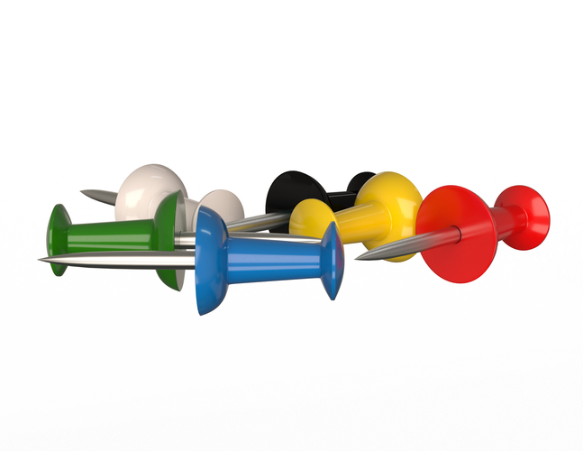 Assorted Colors Push Pins 3D Print 496812