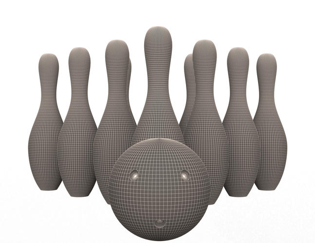 Bowling Ball and Pins 3D Print 496954