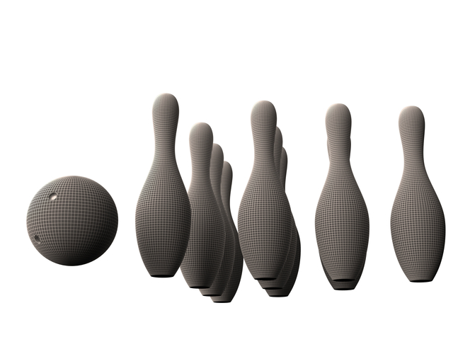 Bowling Ball and Pins 3D Print 496958