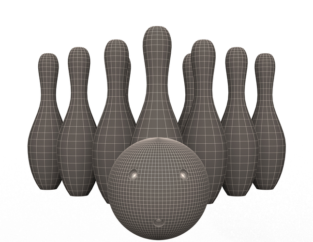 Bowling Ball and Pins 3D Print 496959