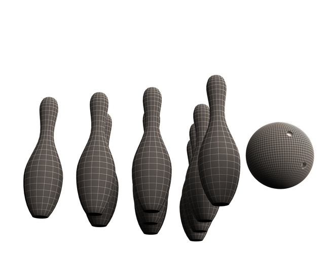 Bowling Ball and Pins 3D Print 496962