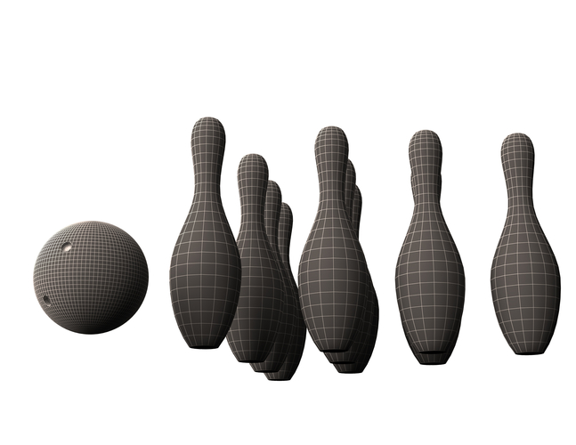 Bowling Ball and Pins 3D Print 496963