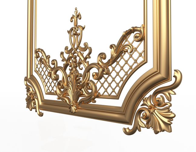 Boiserie Carved Decoration Panel for CNC 3D Print 497073