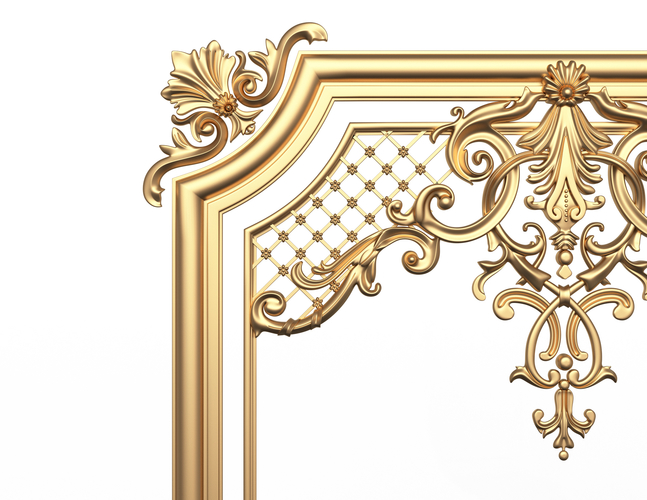 Boiserie Carved Decoration Panel for CNC 3D Print 497074