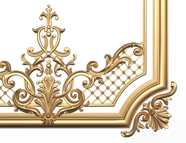 Boiserie Carved Decoration Panel for CNC 3D Print 497075