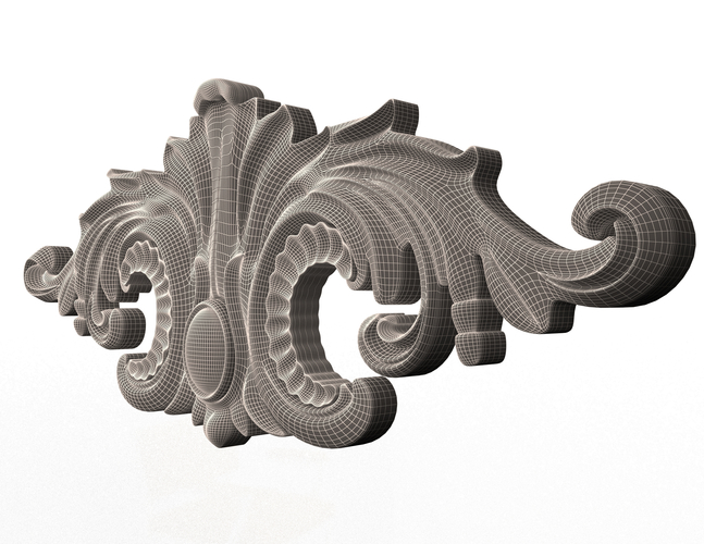 Carved Plaster Molding Decoration 3D Print 497123