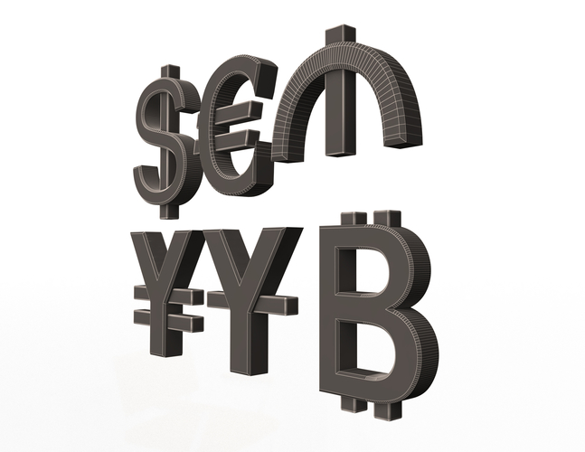 Currency Symbols Collection 3D Print 497434