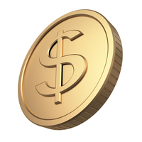 Small Dollar Gold Coins 3D Printing 497460
