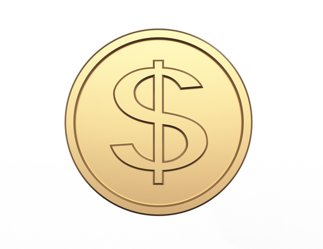 Dollar Gold Coins 3D Print 497461