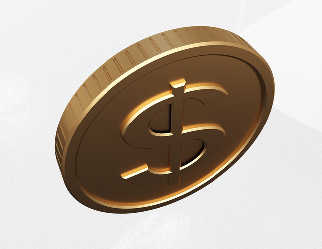 Dollar Gold Coins 3D Print 497462