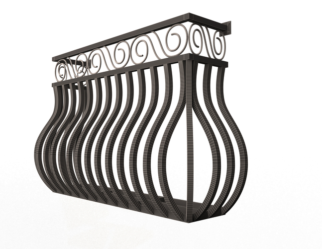 Forging Iron Forged Balcony Railing 03 3D Print 497583