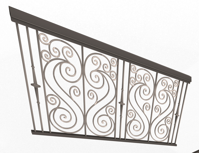 Forging Iron Forged Balcony Railing 04 3D Print 497592