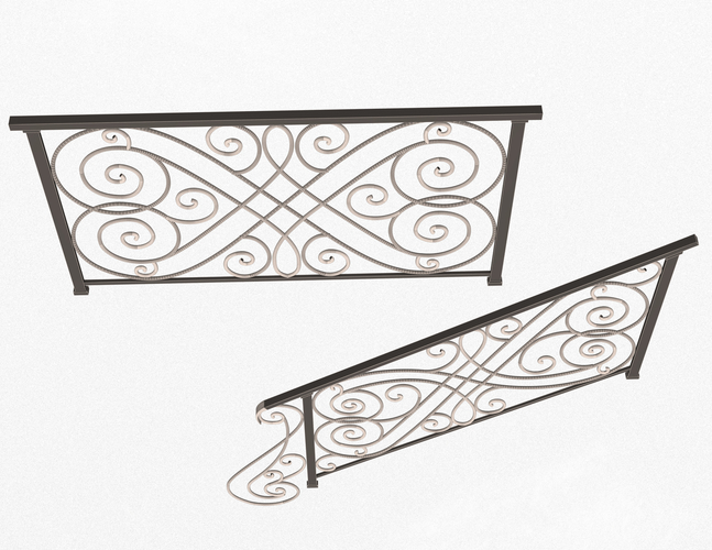 Forging Iron Forged Balcony Railing 05 3D Print 497605