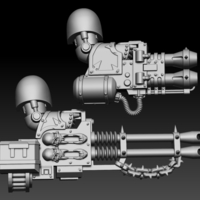 Small 2 HANDS WITH AUTOCANNON REAPER AND WITH HEAVY FLAMER 3D Printing 497672