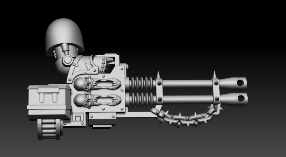 2 HANDS WITH AUTOCANNON REAPER AND WITH HEAVY FLAMER 3D Print 497678