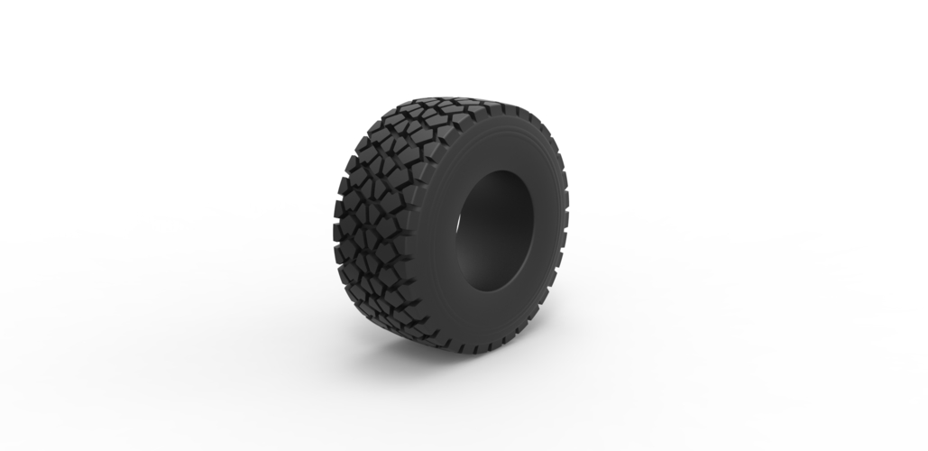 Military truck tire 9 Scale 1:25 3D Print 497705