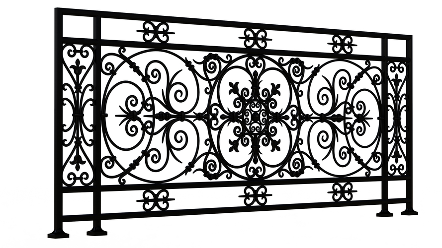 Forging Iron Forged Balcony Railing Baroque Classic 3D Print 497996