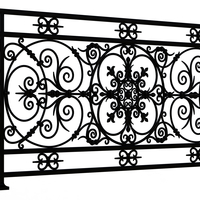 Small Forging Iron Forged Balcony Railing Baroque Classic 3D Printing 497996