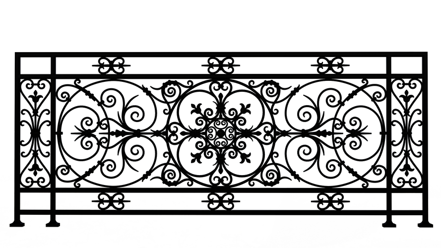 Forging Iron Forged Balcony Railing Baroque Classic 3D Print 497998