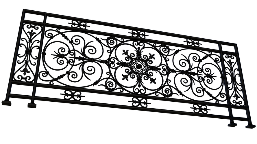 Forging Iron Forged Balcony Railing Baroque Classic 3D Print 497999