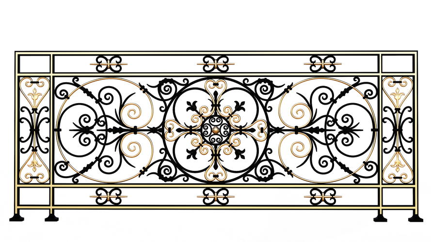 Forging Iron Forged Balcony Railing Baroque Classic 3D Print 498000