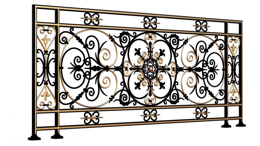 Forging Iron Forged Balcony Railing Baroque Classic 3D Print 498001