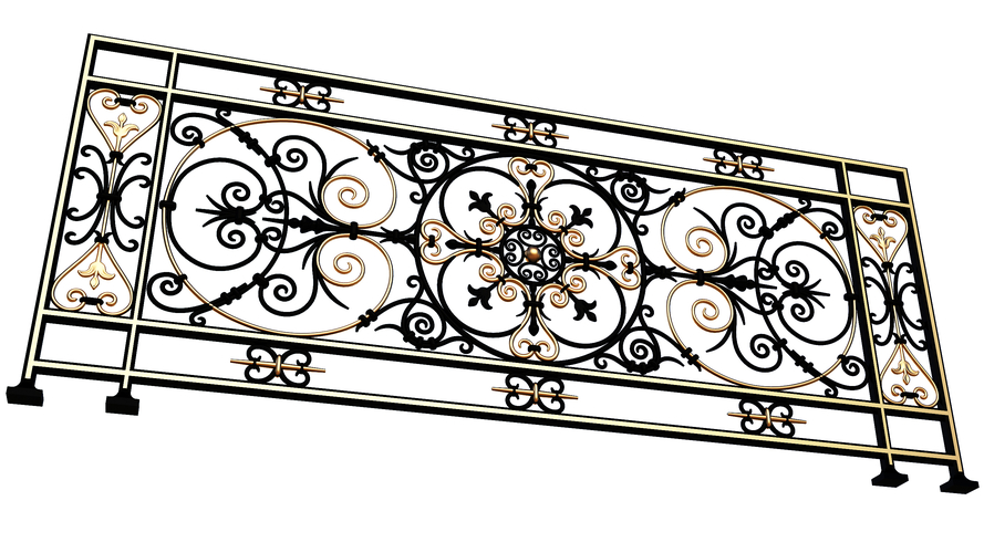 Forging Iron Forged Balcony Railing Baroque Classic 3D Print 498002