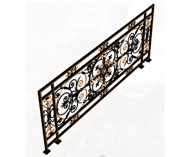 Forging Iron Forged Balcony Railing Baroque Classic 3D Print 498003