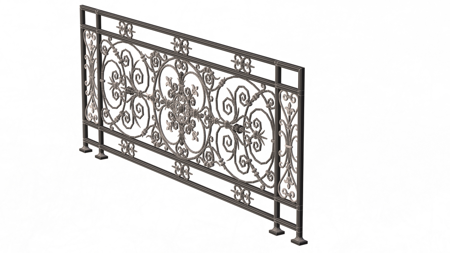 Forging Iron Forged Balcony Railing Baroque Classic 3D Print 498007