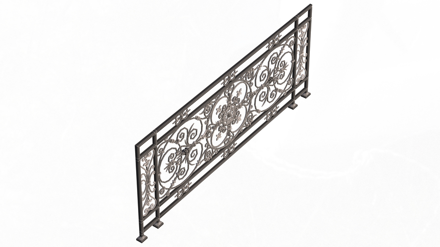 Forging Iron Forged Balcony Railing Baroque Classic 3D Print 498009