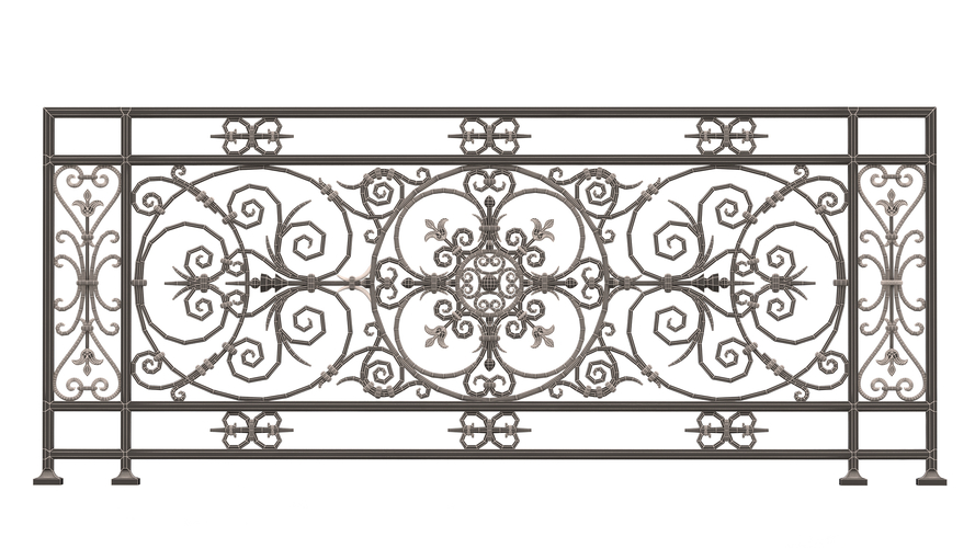 Forging Iron Forged Balcony Railing Baroque Classic 3D Print 498010