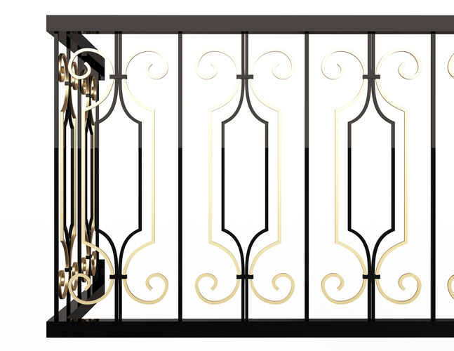 Forging Iron Forged Balcony Railing Baroque Classic 02 3D Print 498014