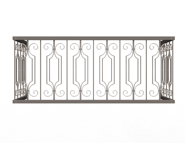 Forging Iron Forged Balcony Railing Baroque Classic 02 3D Print 498016