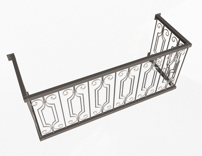 Forging Iron Forged Balcony Railing Baroque Classic 02 3D Print 498017