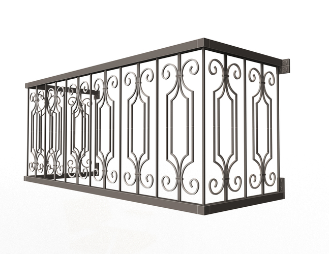 Forging Iron Forged Balcony Railing Baroque Classic 02 3D Print 498018